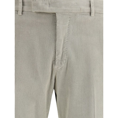 Gray Cotton Casual Pants