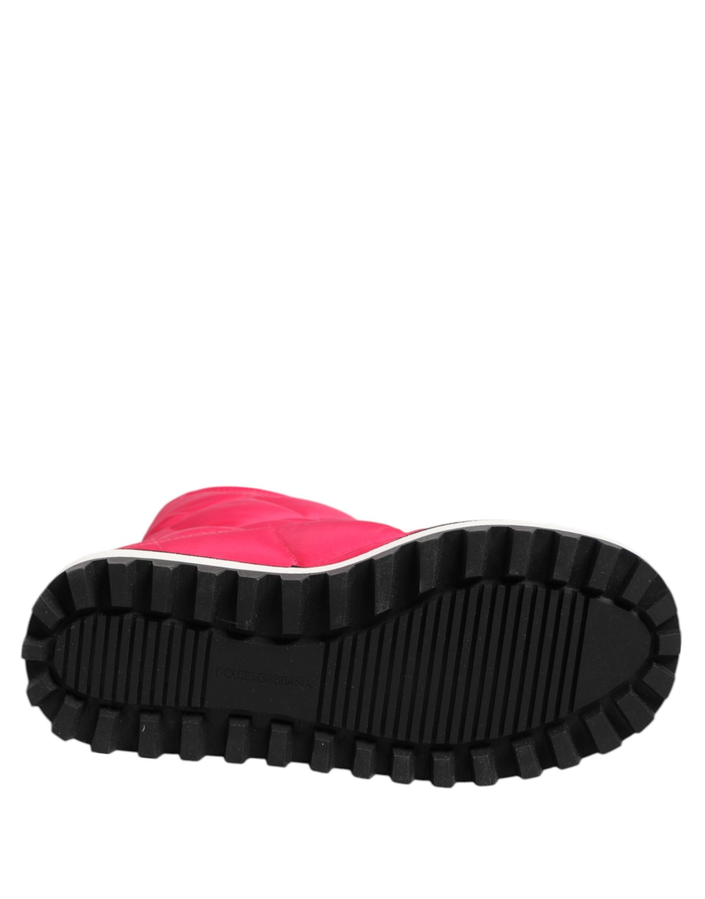 Pink White Viscose Padded Mid Calf Boots Shoes