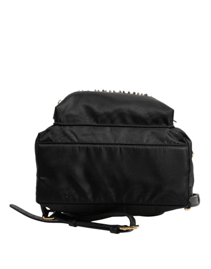 Black Nylon #DGFAMILY VULCANO Embellished Backpack Bag