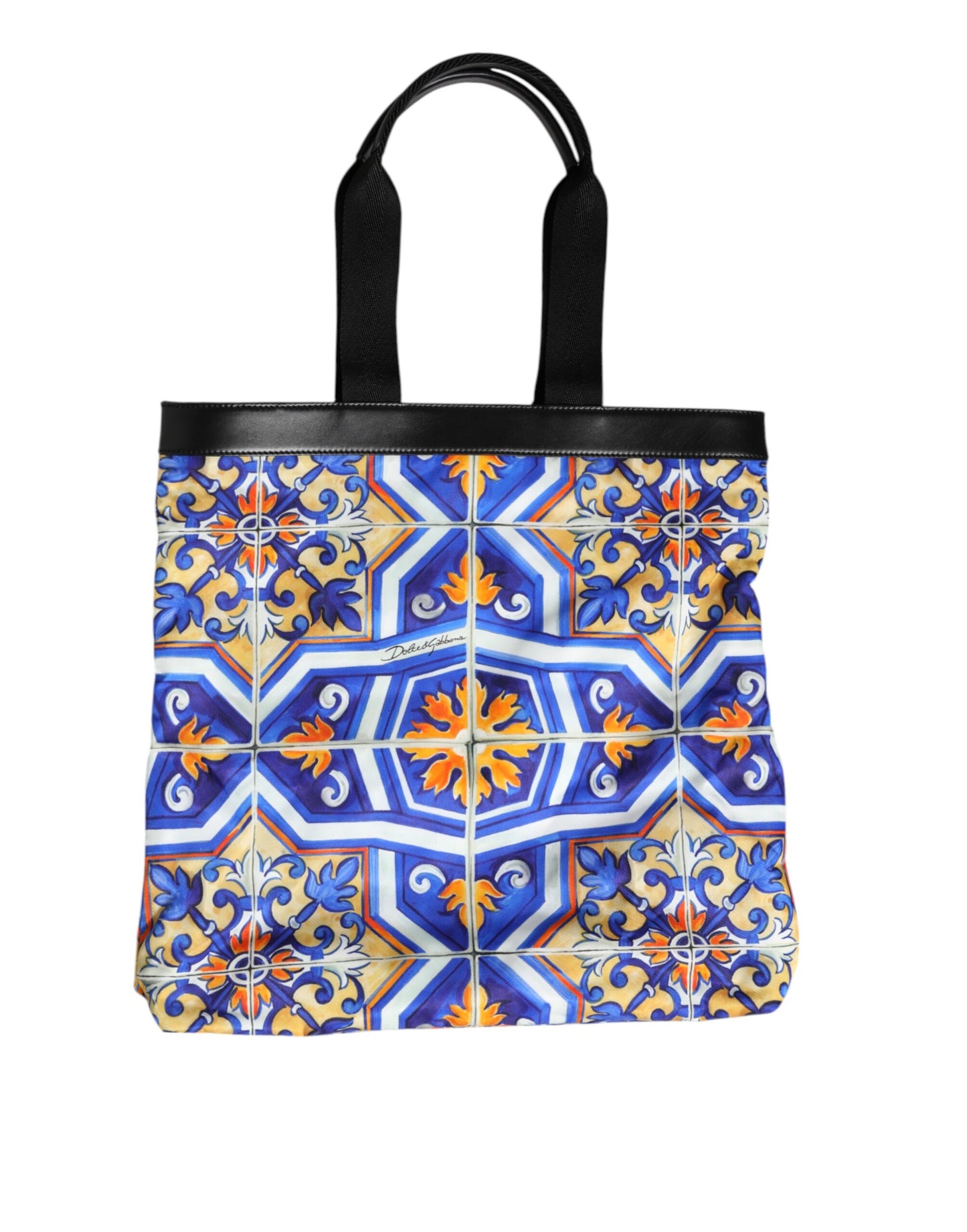 Multicolor Maiolica Print Tote Shoulder Strap Bag