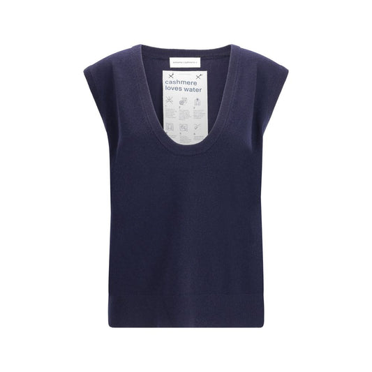 Blue Cashmere Sleeveles Sweater