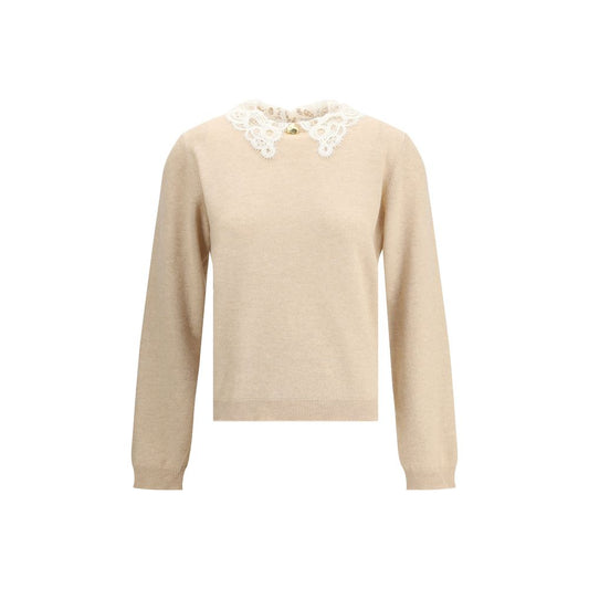 Beige Fleece Wool Sweatshirt