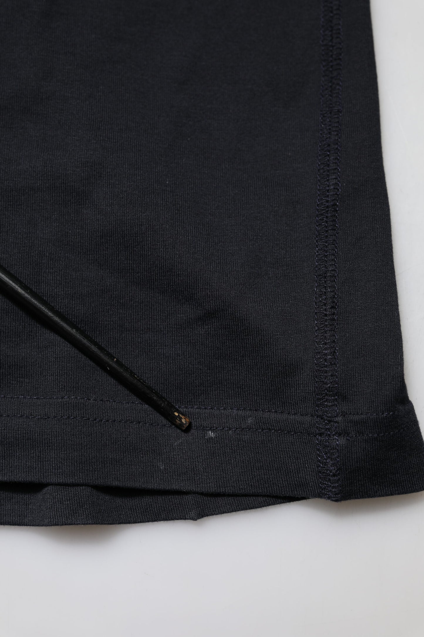 Dark Blue Logo Plaque Cotton Crewneck T-shirt