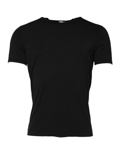 Black Modal Men Crew Neck Underwear T-shirt