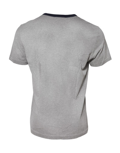 Gray DG Graphic Print Cotton Crewneck T-shirt