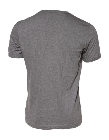 Gray #DGFamily Cotton Crew Neck T-shirt