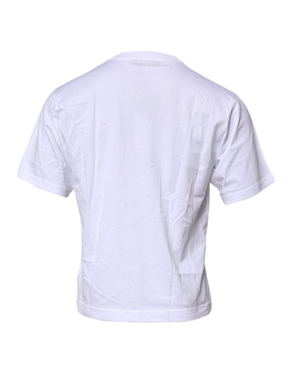 White Logo Crew Neck Short Sleeves T-shirt
