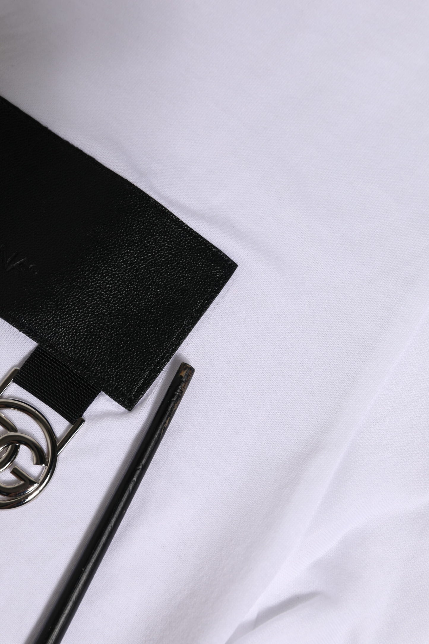 White Logo Crew Neck Short Sleeves T-shirt