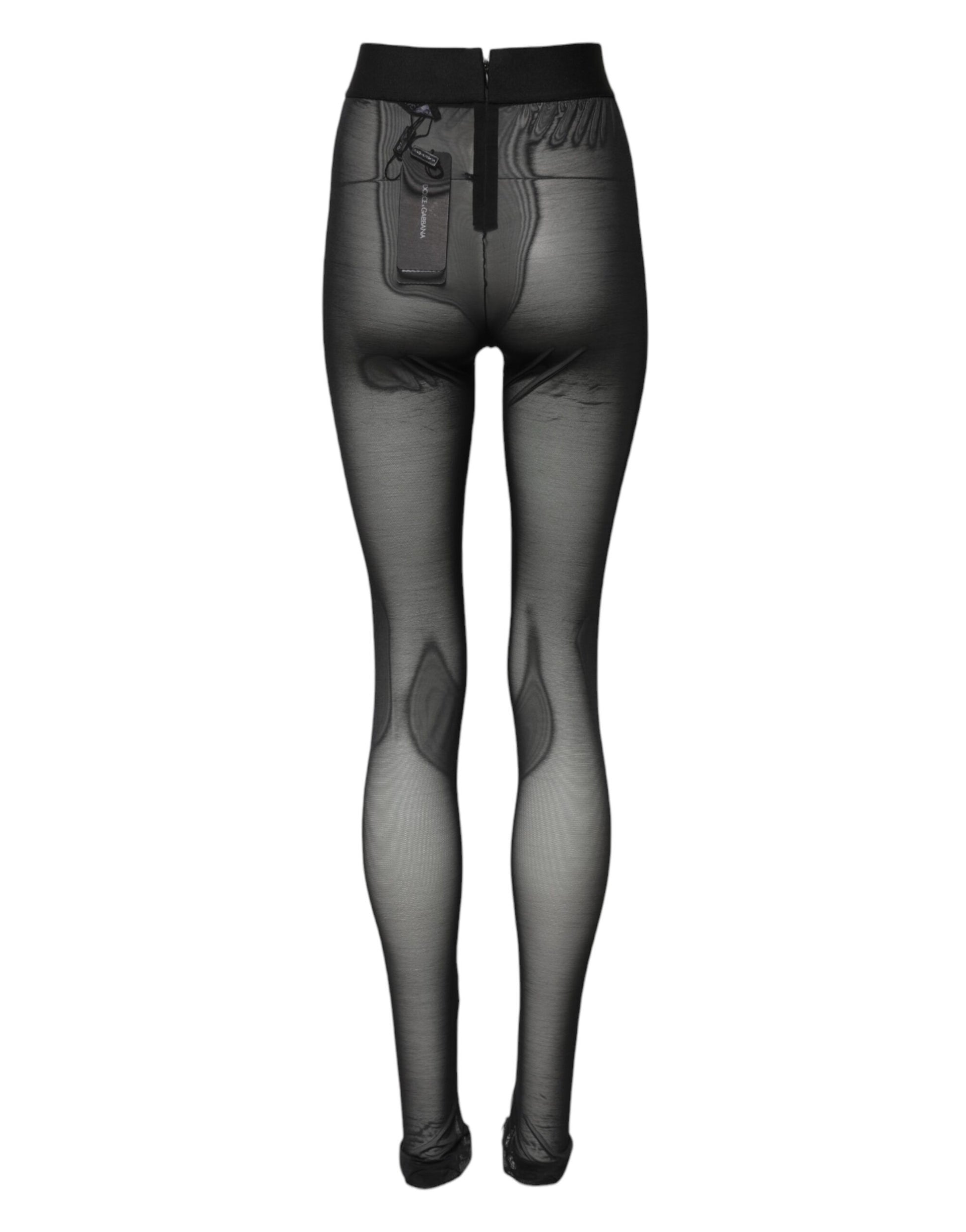 Black Nylon Leggings Stretch Pants