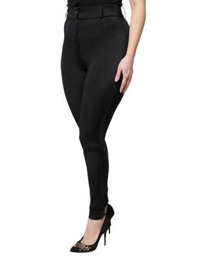 Black Nylon Leggings Stretch Pants