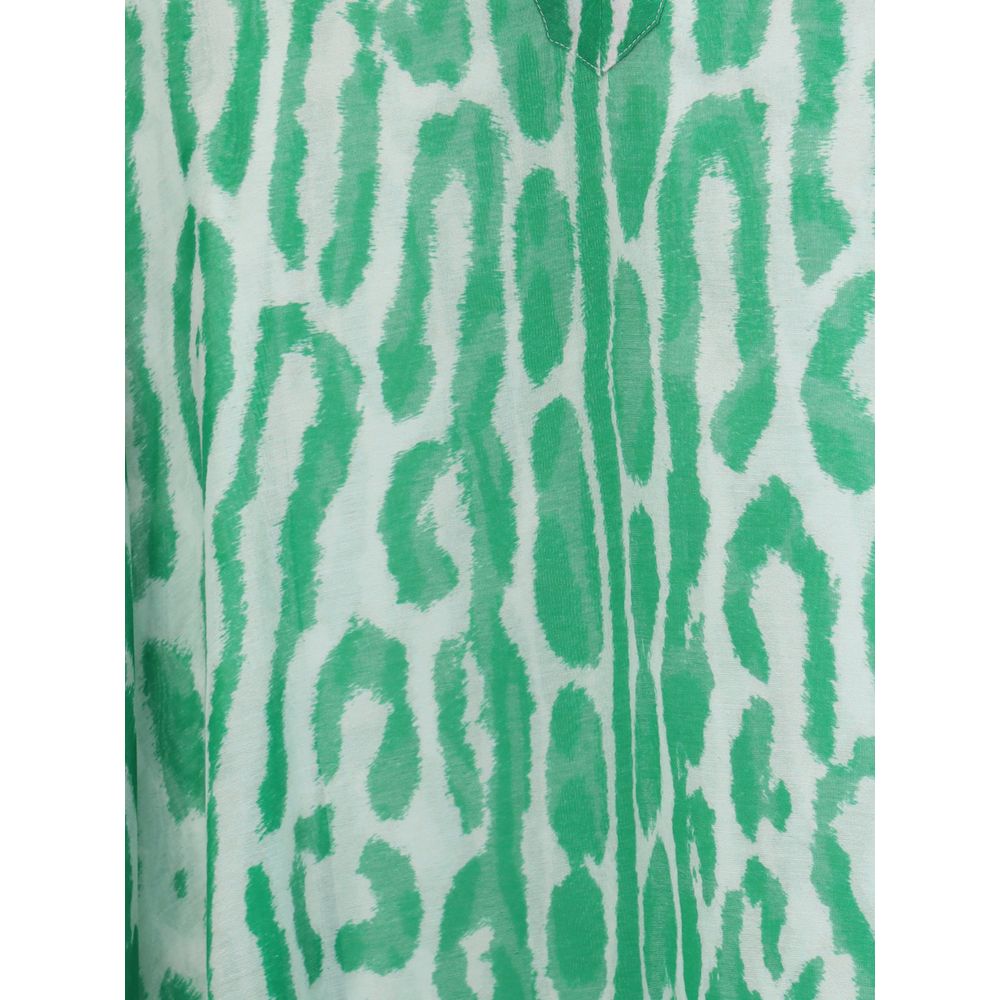 Green Cotton Casual Dress