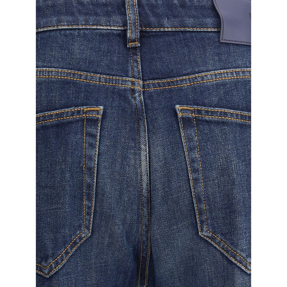 Blue Cotton Slim Fit Jeans