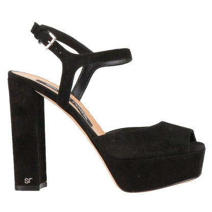 Black Velvet Sandal