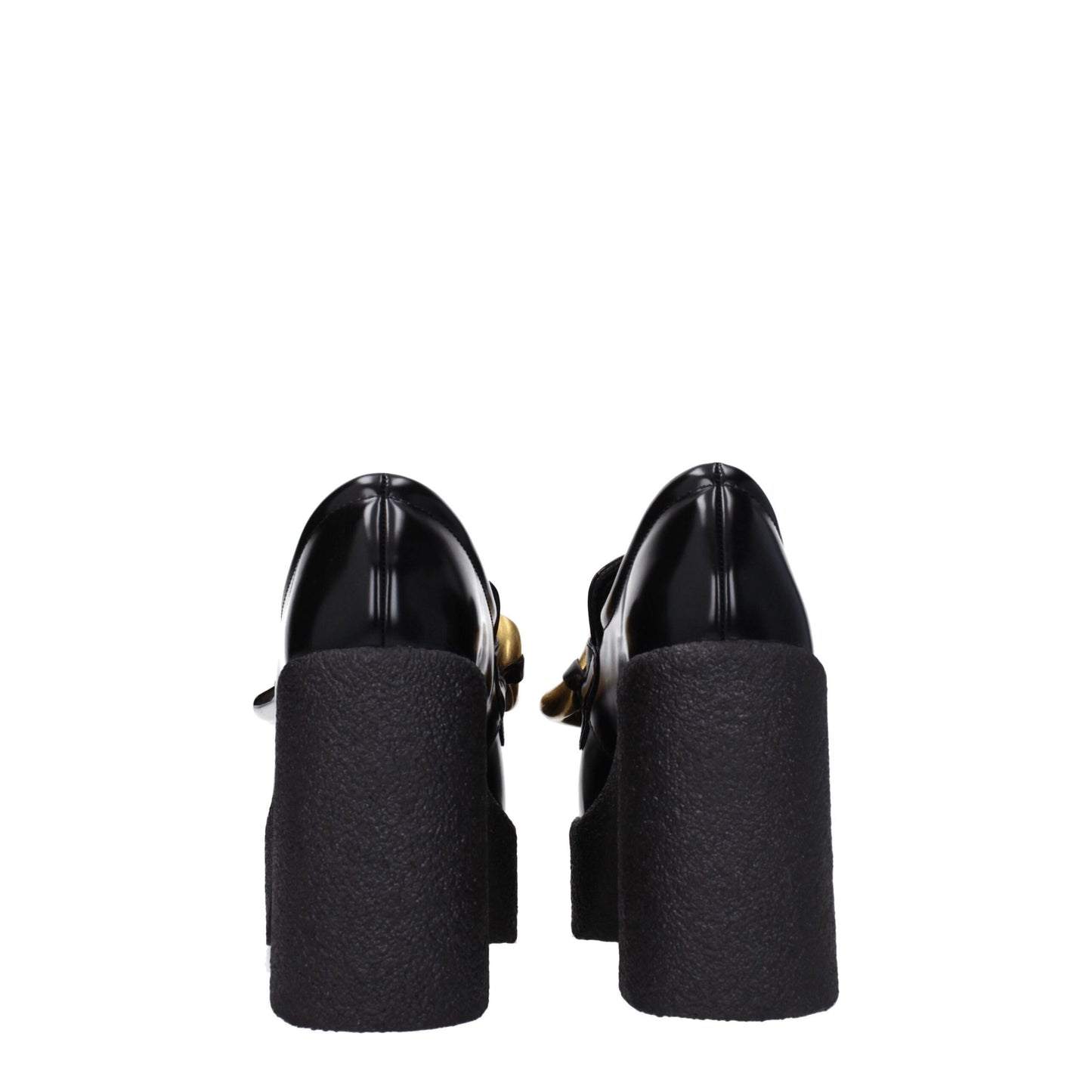 Black Leather Platform Loafers