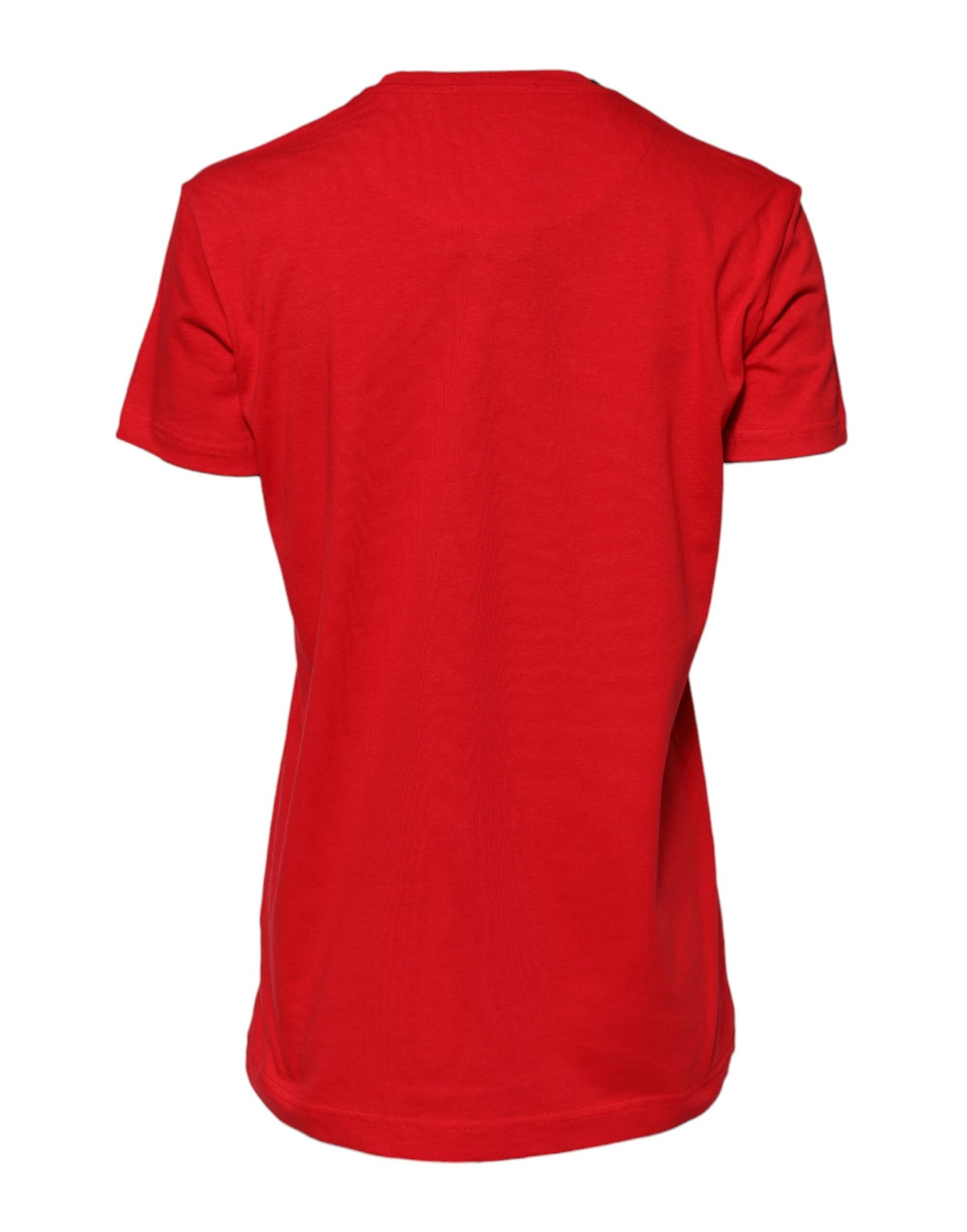 Red Cotton Crew Neck Short Sleeves T-shirt