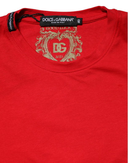 Red Crew Neck Short Sleeve Casual Tee T-shirt