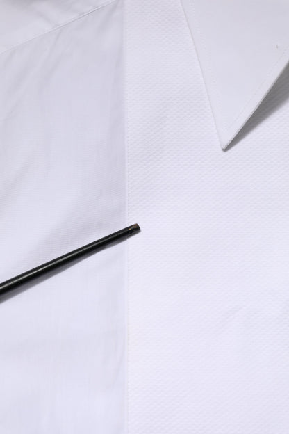 White Cotton Collared Long Sleeves Shirt Top