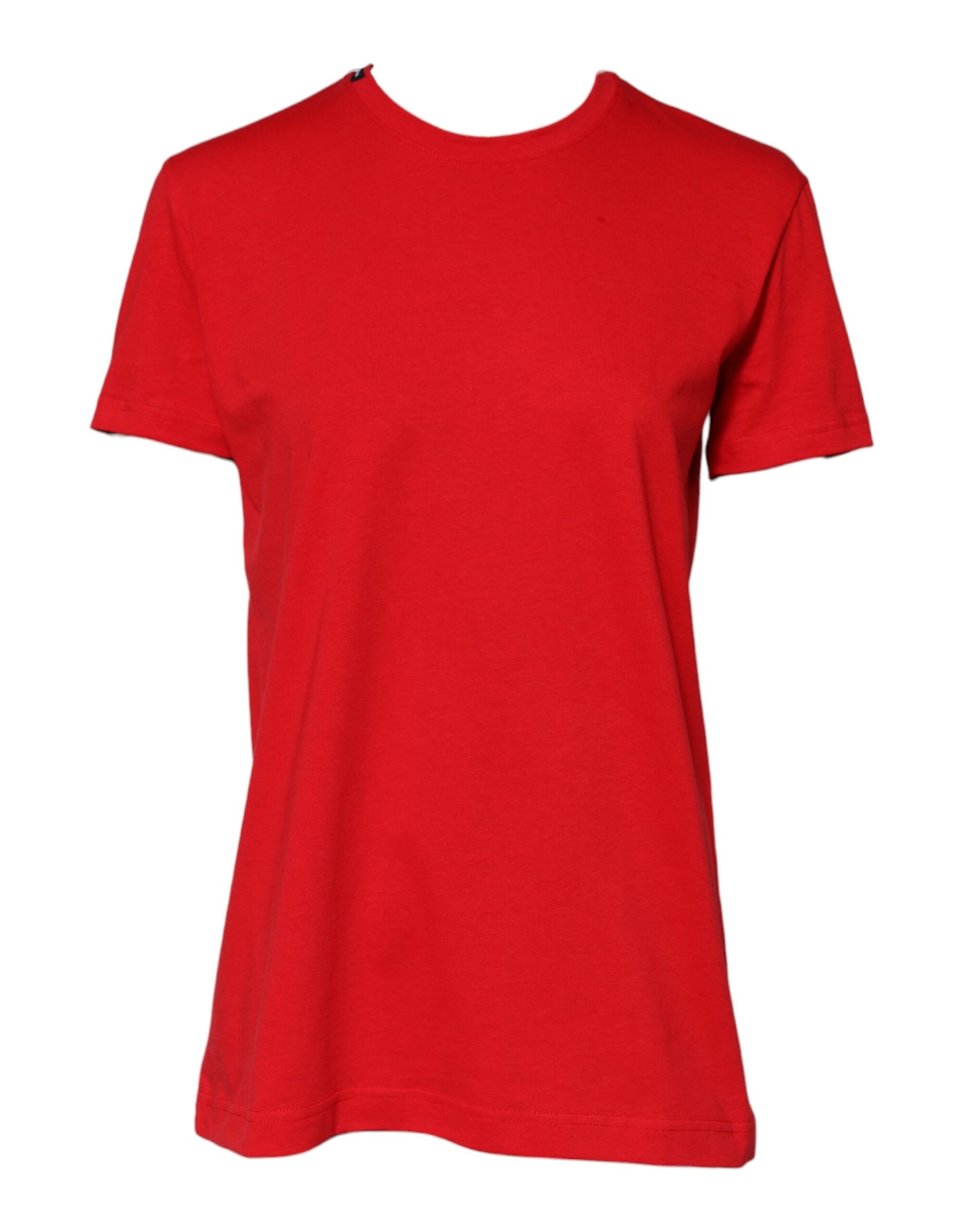 Red Plain Short Sleeve Crew Neck Top T-shirt