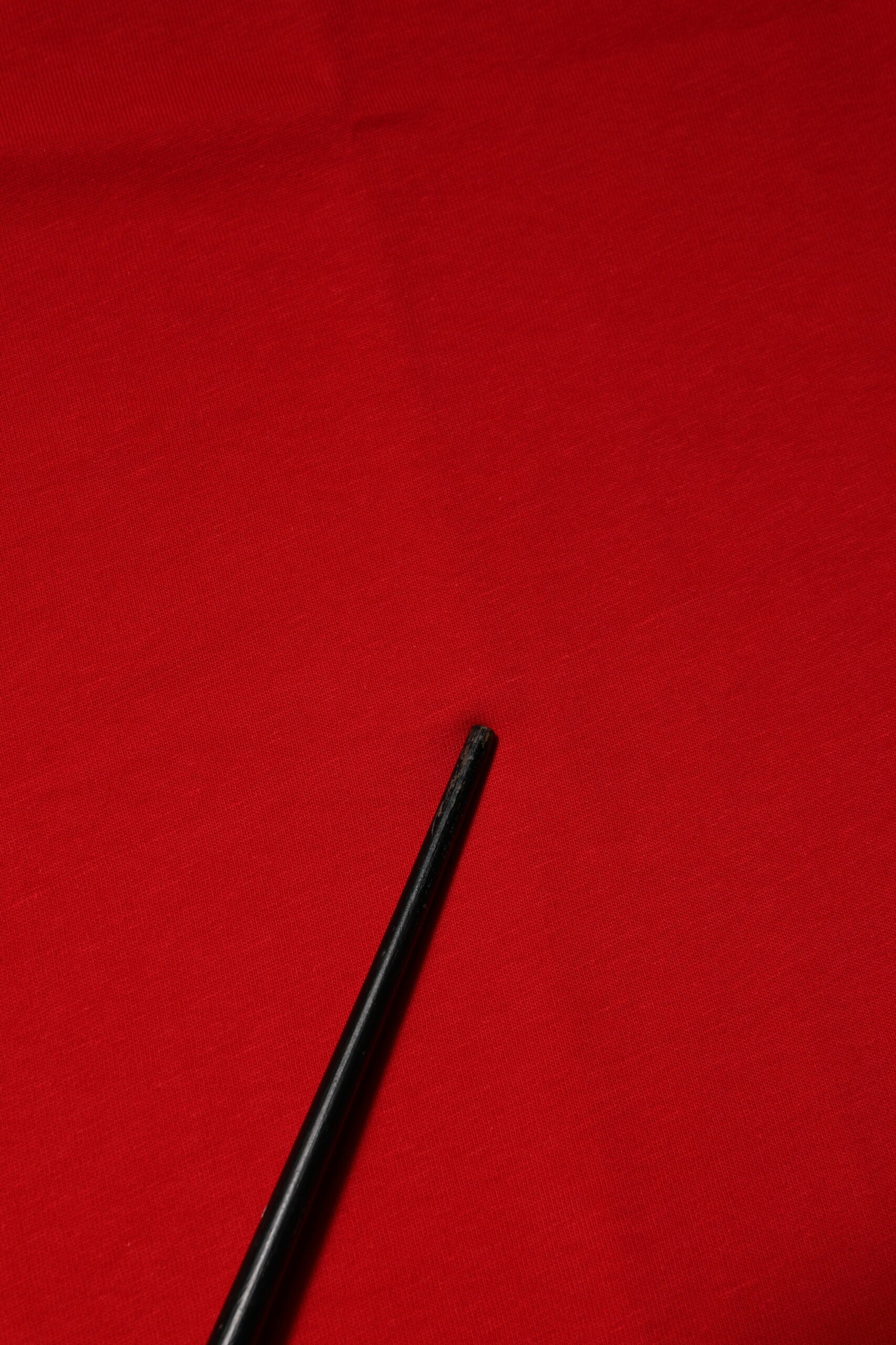 Red Cotton Short Sleeves Crew Neck Top T-shirt