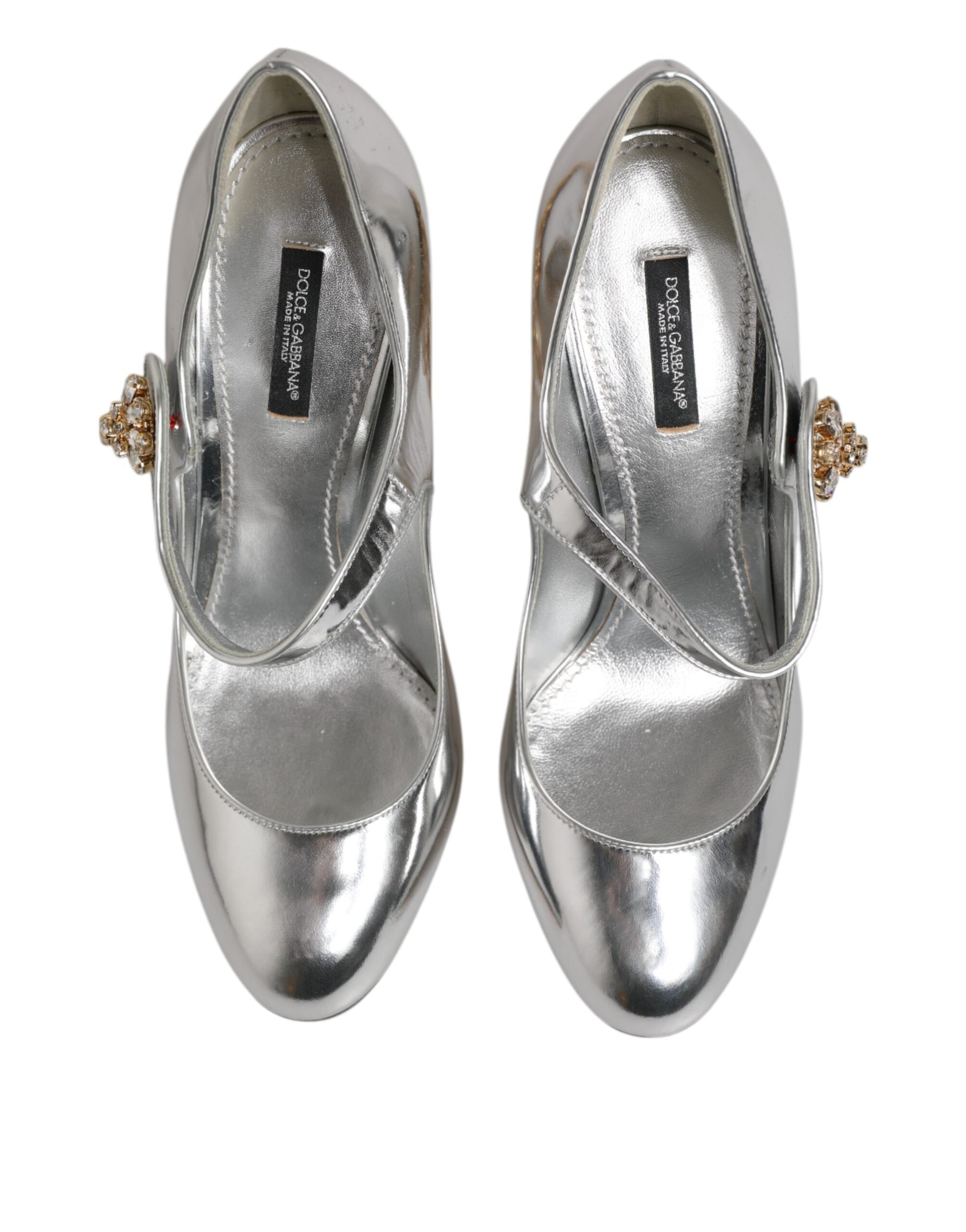 Silver Chandelier Sculpted Heel Mary Jane Pump Shoes