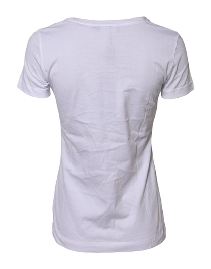 White Short Sleeves Crew Neck Top T-shirt