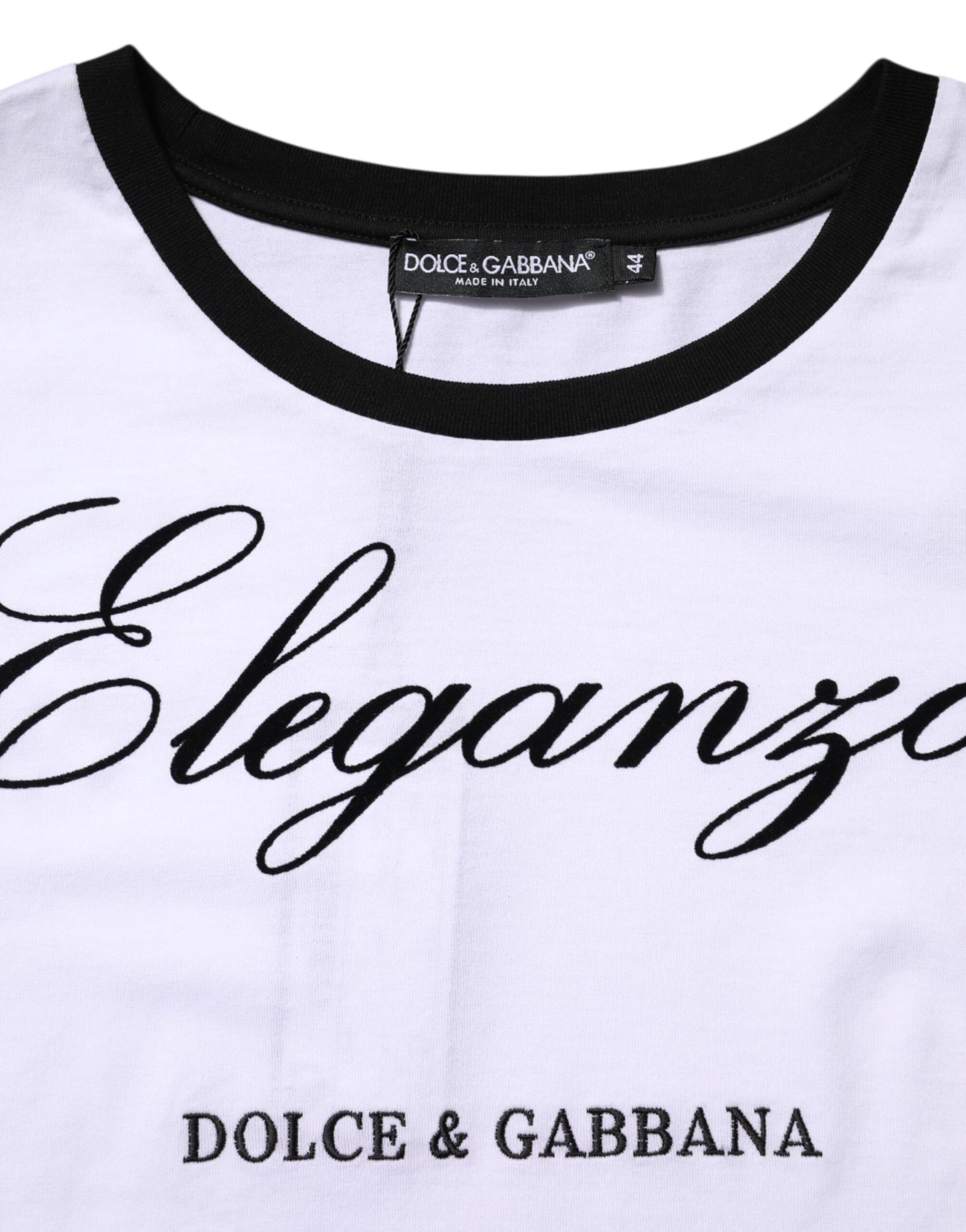 White Eleganza Cotton Crew Neck Tee T-shirt