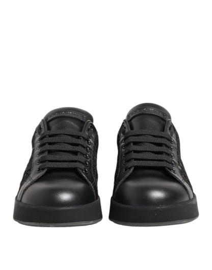 Black Floral Lace Low Top Sneakers Shoes