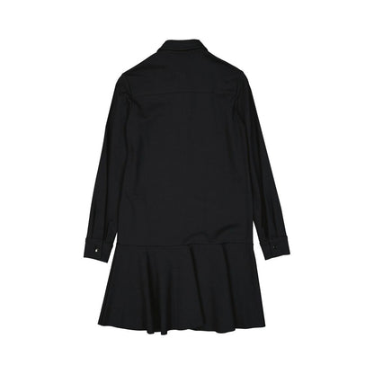 Black Elastane Casual Dress