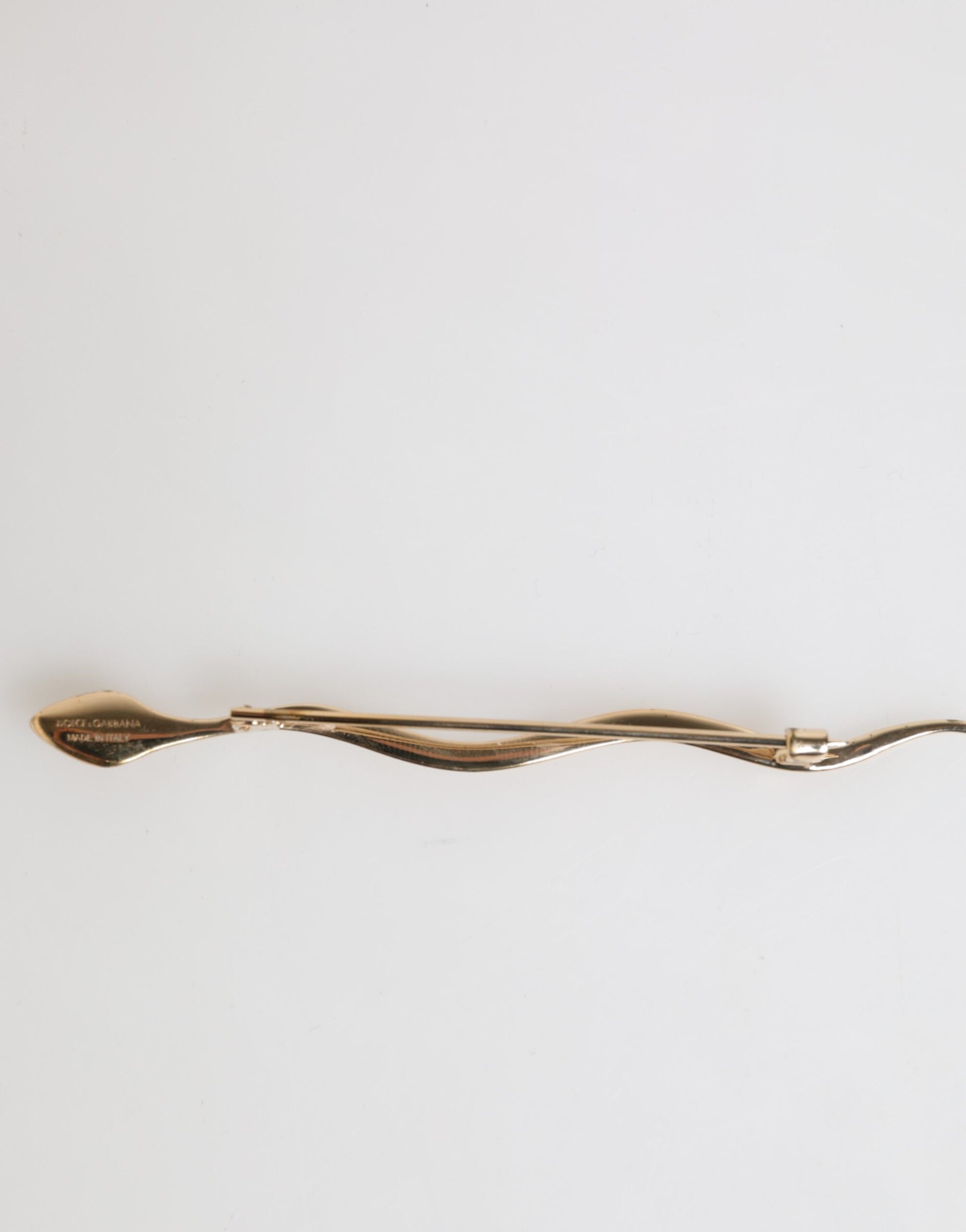 Gold Brass Red Crystal Spilla Serpente Mens Brooch Pin