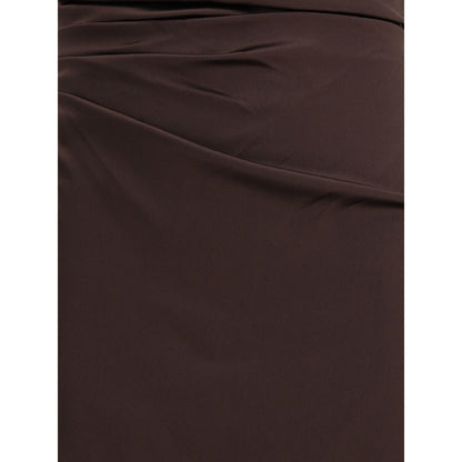 Brown Silk Cocktail Dress