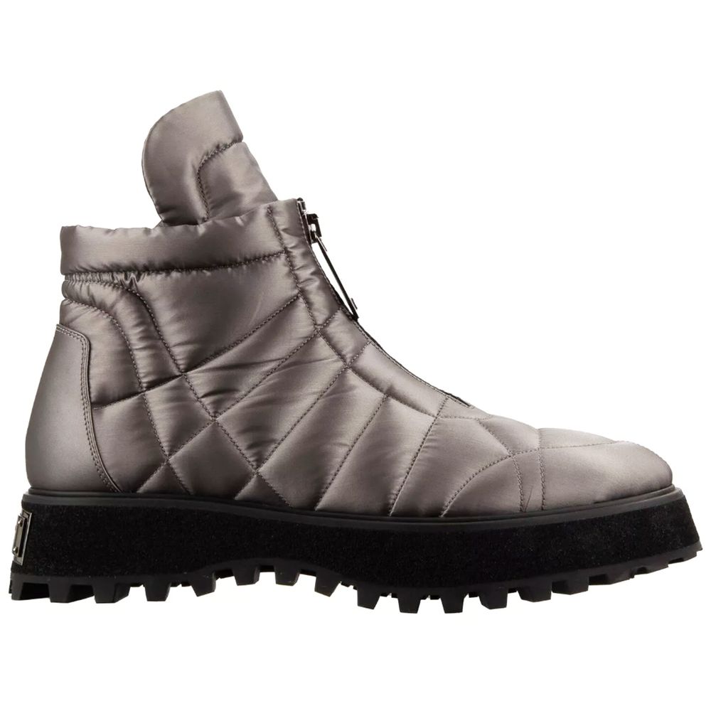 Gray Nylon Men Boot