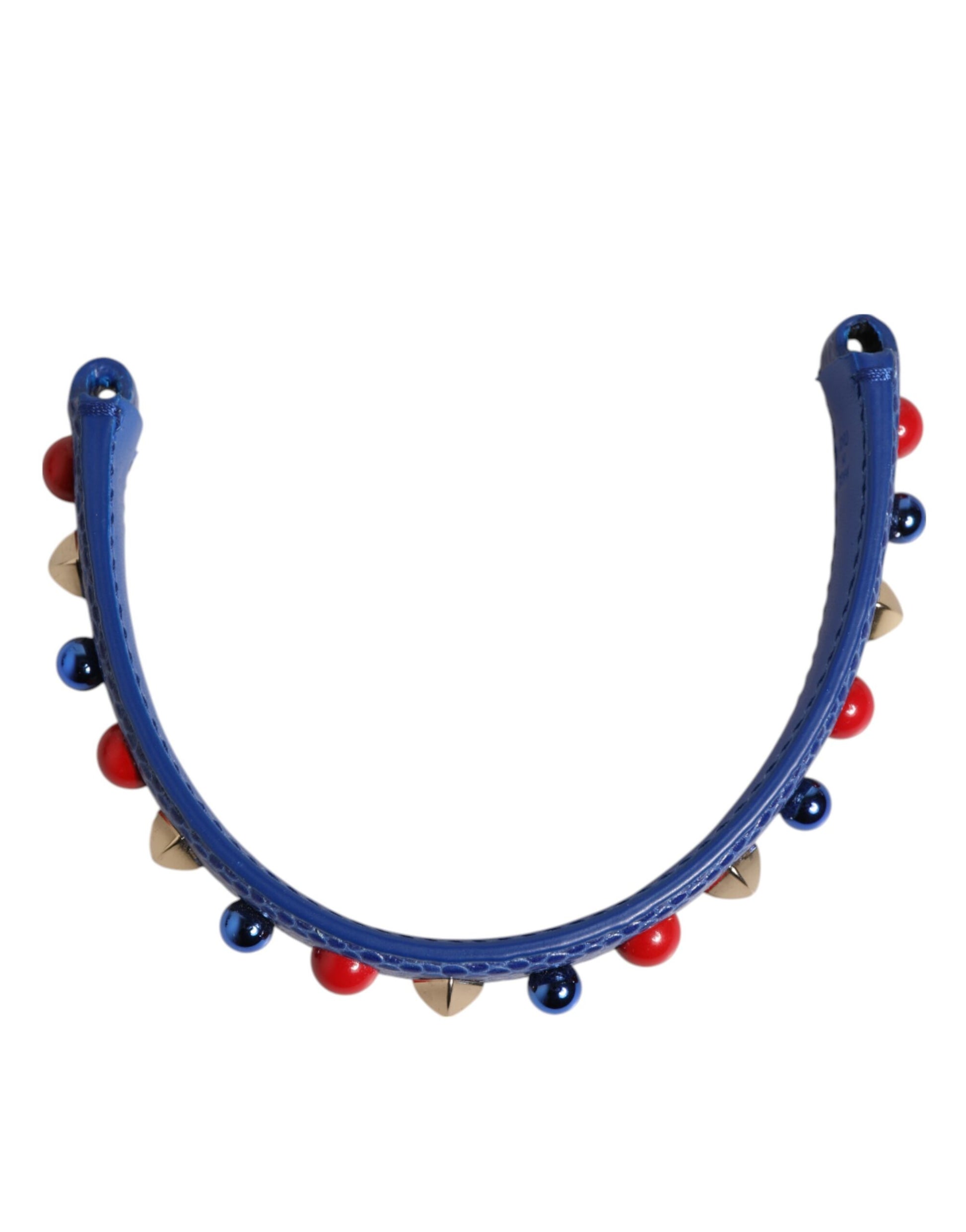 Blue Embellished Leather Bag Handle Women Shoulder Strap