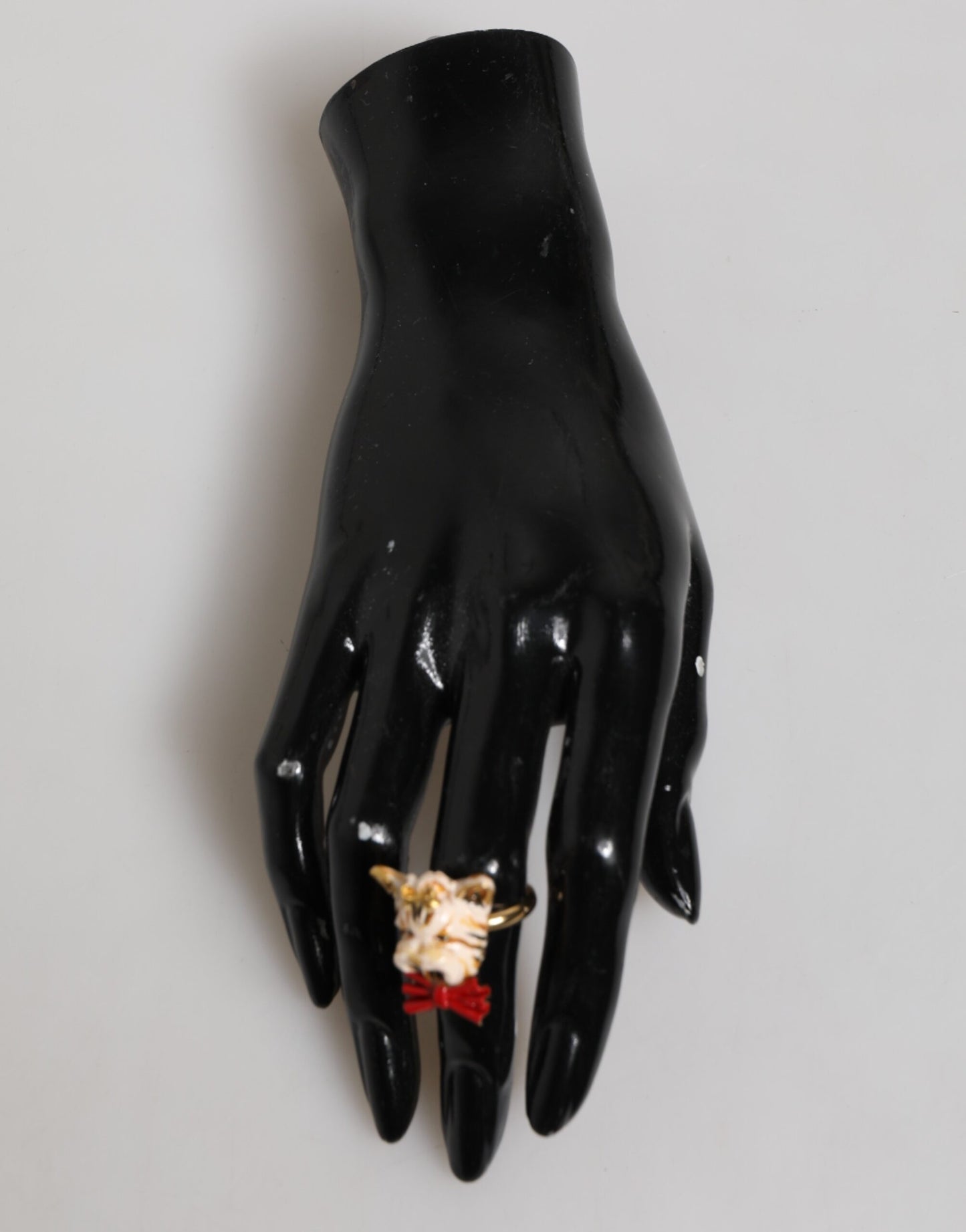 Gold Brass Resin Beige Dog Pet Accessory Ring