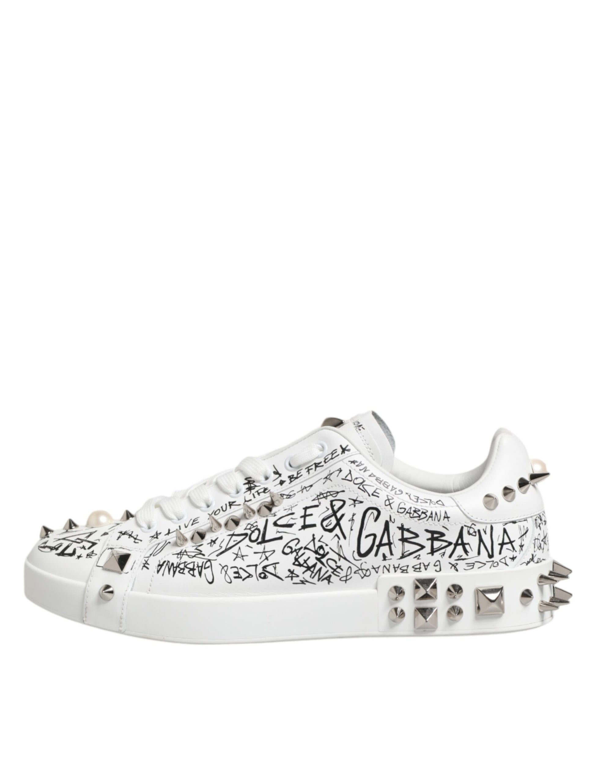 White Portofino Studded Men Sneakers Shoes