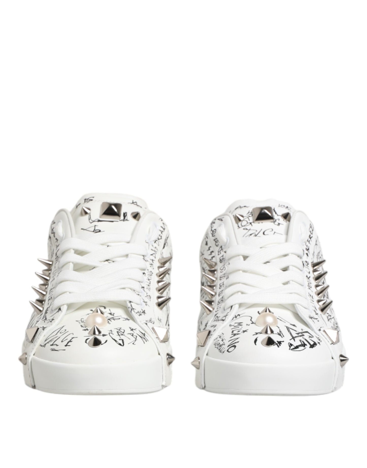 White Portofino Studded Men Sneakers Shoes