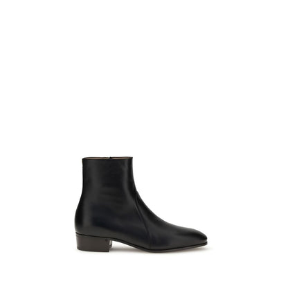 Black Goatskin Ankle Boots
