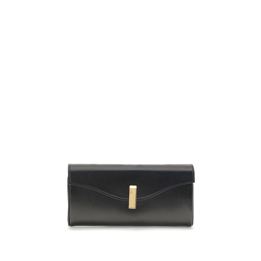 Black Leather Clutch Bag