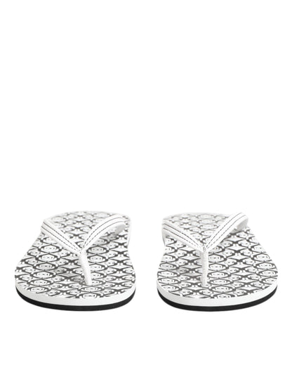 Black White Logo Beachwear Flats Slipper Shoes