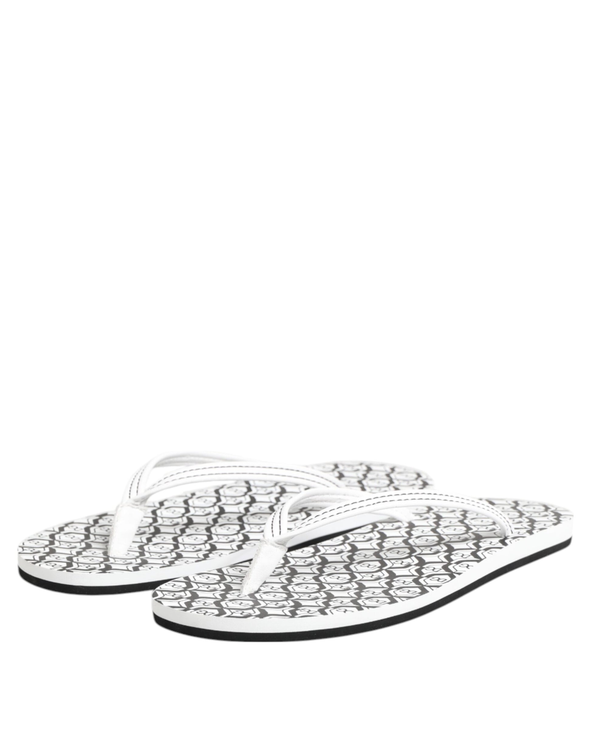 Black White Logo Beachwear Flats Slipper Shoes