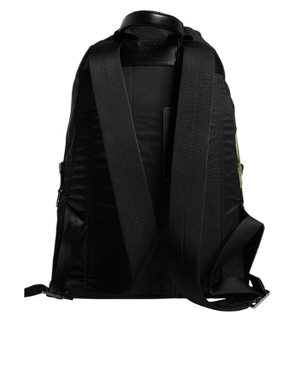 Black Logo Tape Polyamide School Travel Backpack Men Bag