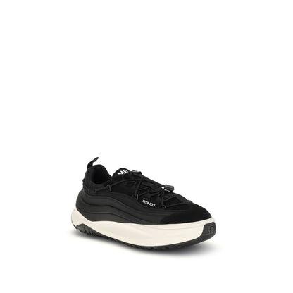 Black Polyester Athletic Sneakers