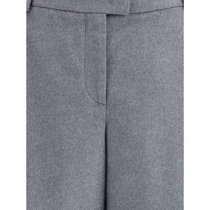 Gray Silk Casual Pants