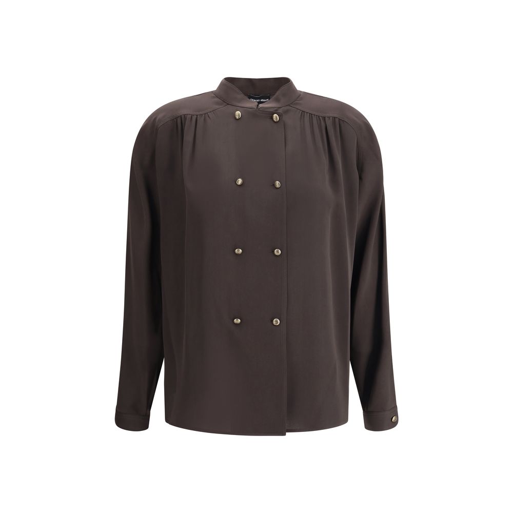 Brown Silk Shirt