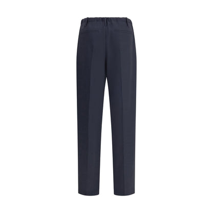 Gray Fleece Wool Casual Pants