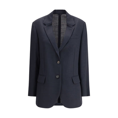 Blue Fleece Wool Blazer