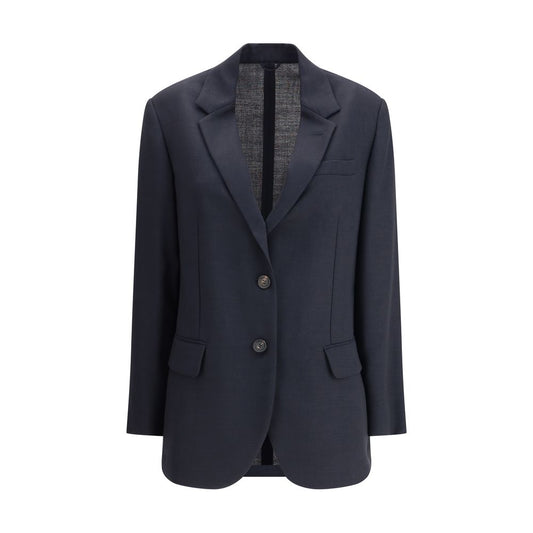 Blue Fleece Wool Blazer