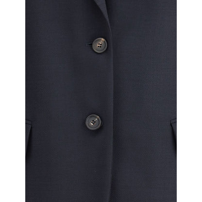 Blue Fleece Wool Blazer