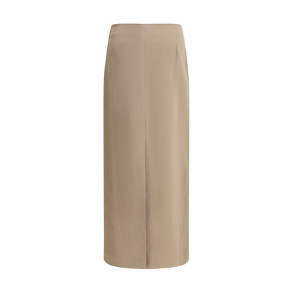 Gray Acetate Midi Skirt