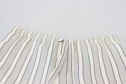 White Stripes Silk Lounge Trouser Pants
