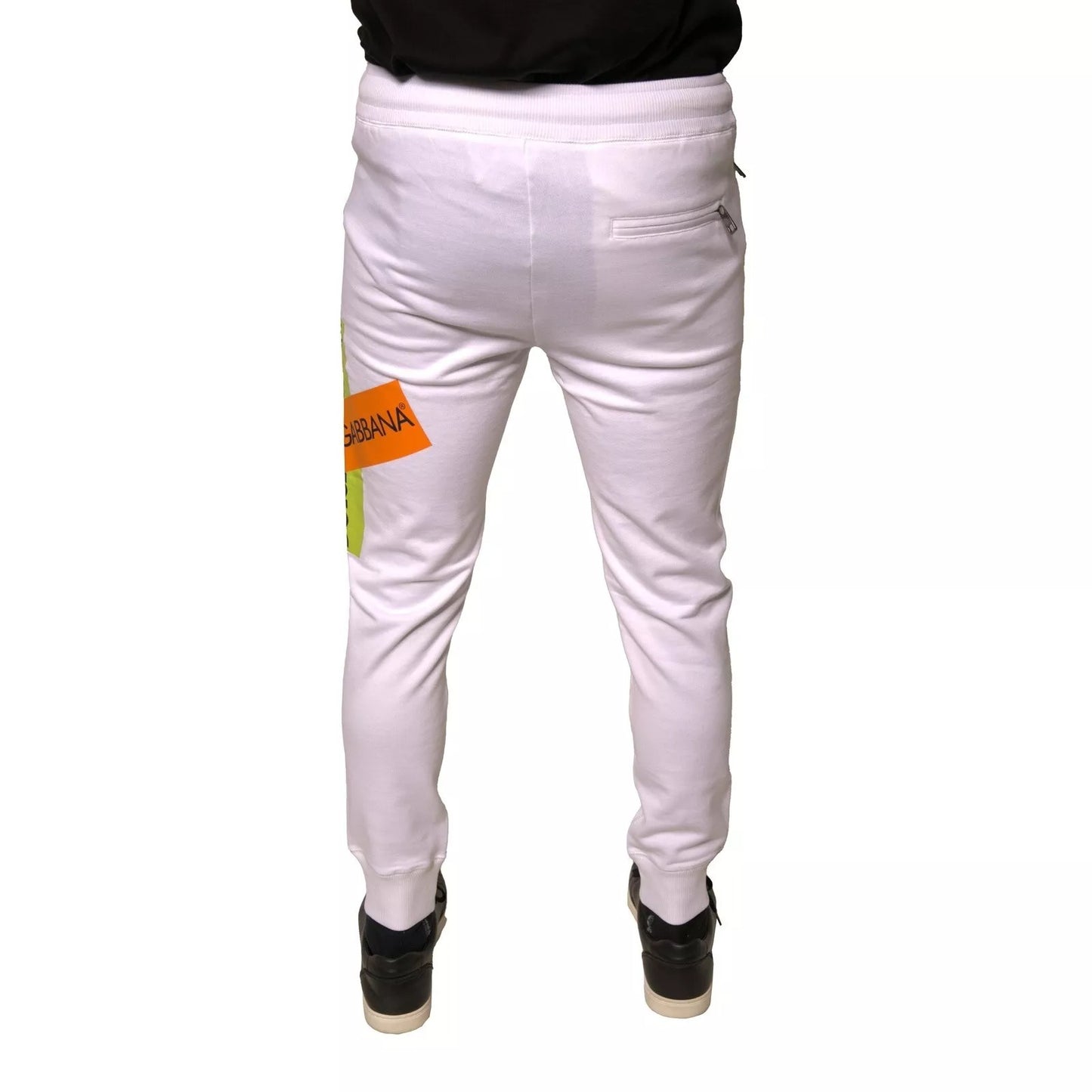 White Logo Tape Jogger Cotton Sweatpant Pants